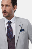 BENETTI London Silver 3 Piece Suit SILVER back view