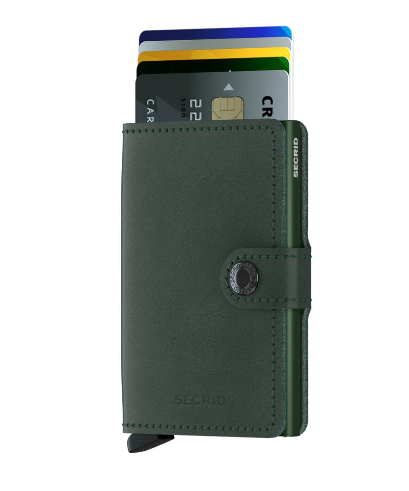 Secrid Original Green Miniwallet-Front View with Cards