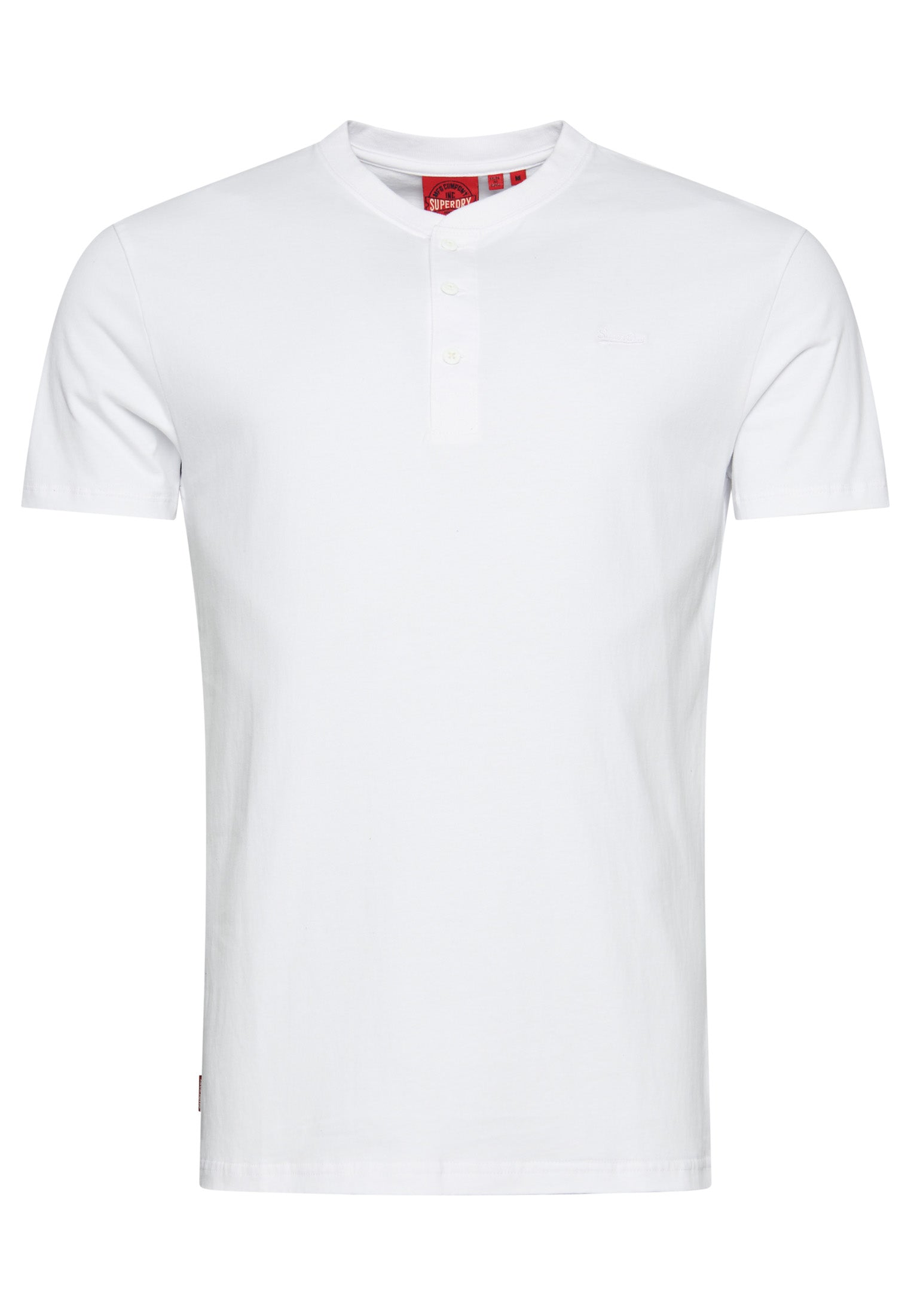 SUPERDRY Vintage Logo Emb Short Sleeve Henley Optic Optic front view
