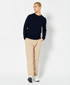 SUPERDRY Vintage emb cotton/cash crew Carbon Navy Marl Carbon Navy Marl model front view
