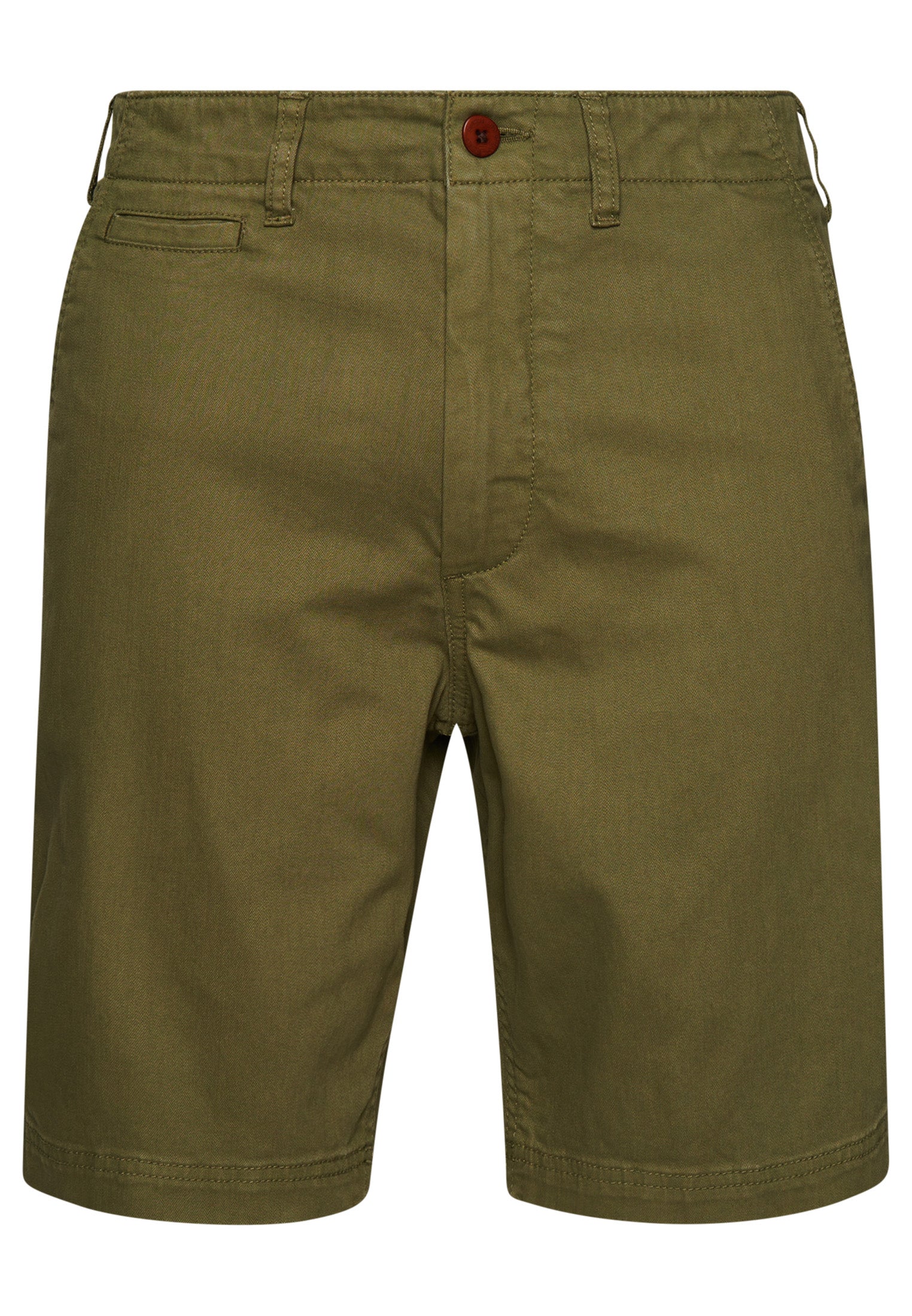 Men's Vintage Officer Chino Short Olive Khaki-Front View