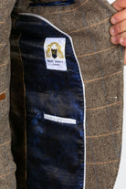 MARC DARCY Ted Tweed Check Tan Blazer Tan model front view
