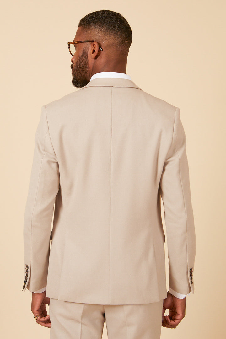MARC DARCY HM5 Stone Tapered Fit Jacket Stone model front view