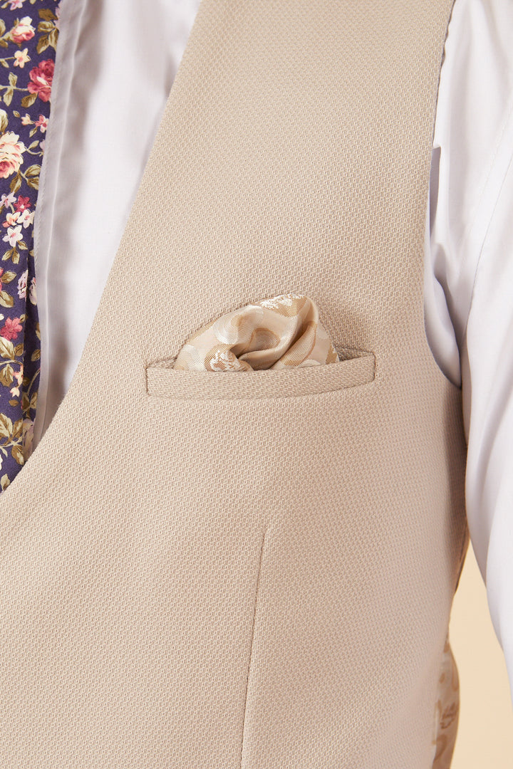 Detail view of Marc Darcy stone waistcoat