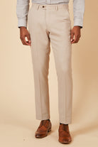 MARC DARCY HM5 Stone Tapered Fit Trousers Stone front view