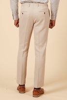 MARC DARCY HM5 Stone Tapered Fit Trousers Stone model front view
