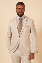 MARC DARCY HM5 Stone Tapered Fit Jacket Stone front view