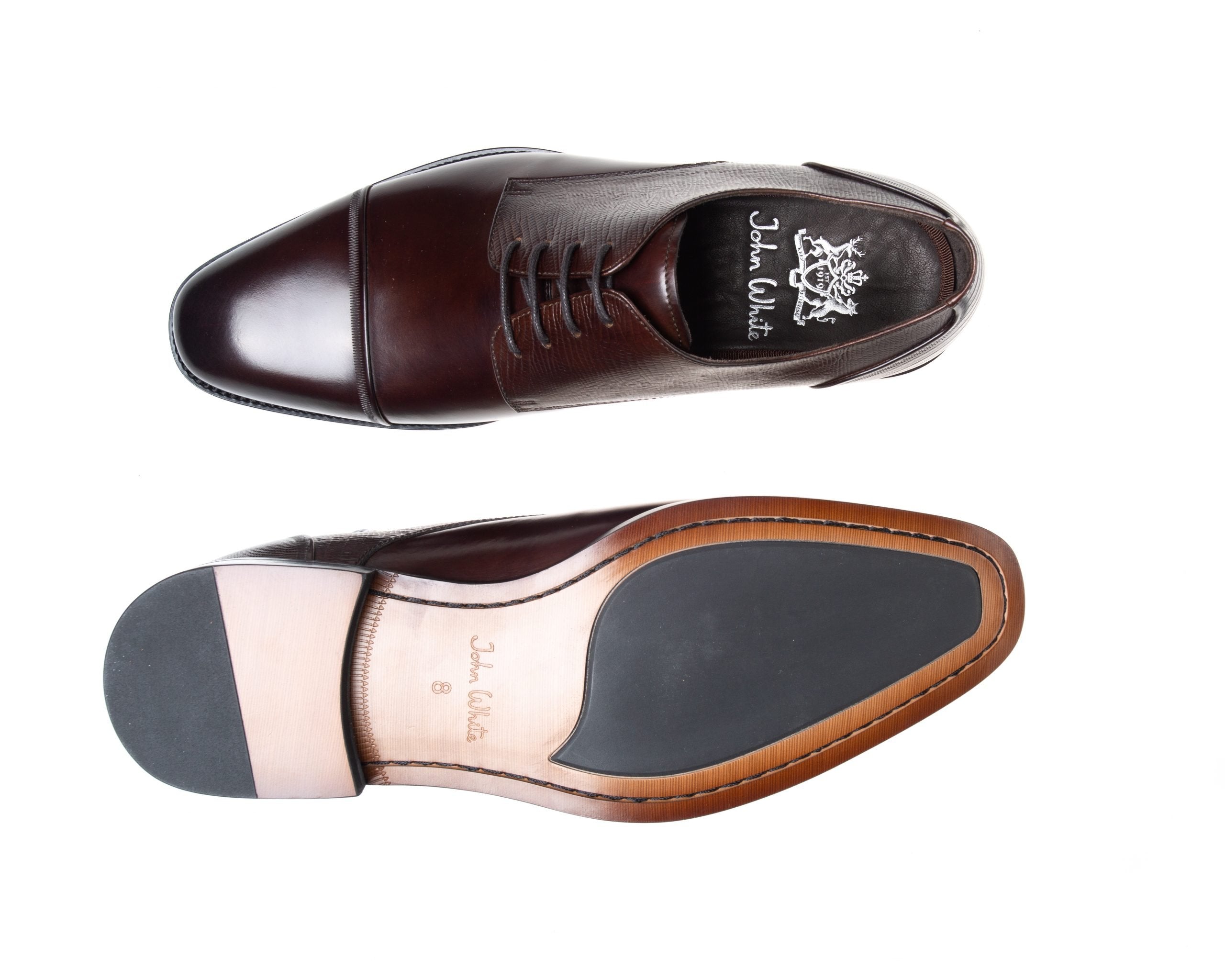 Melton Calf Leather Men's Shoe Brown-Sole View
