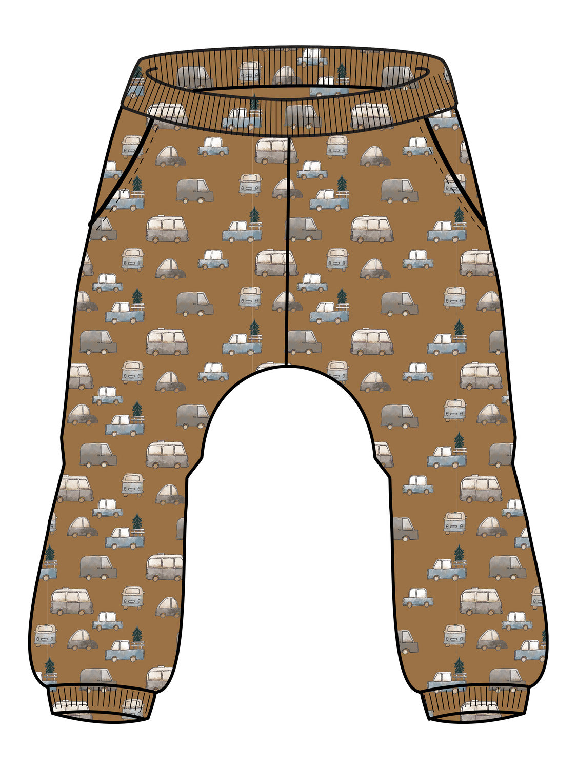 NAME IT Rebil Newborn Pant Tan model front view