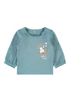 NAME IT Kannie Long Sleeve Top Blue model front view