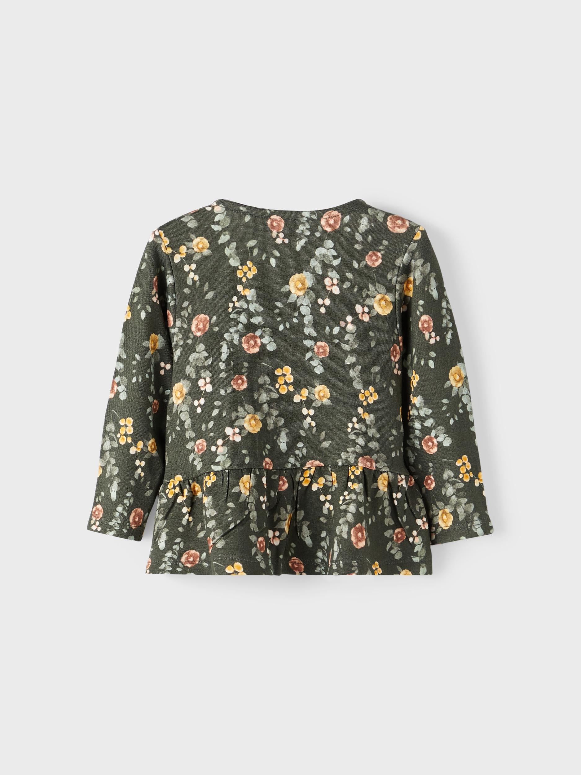 NAME IT Rosie Light sweat Cardi peyote melange model front view