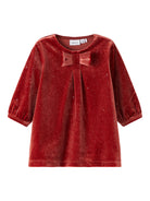NAME IT Roma Velvet Dress Spiced Apple front view