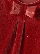 NAME IT Roma Velvet Dress Spiced Apple model front view