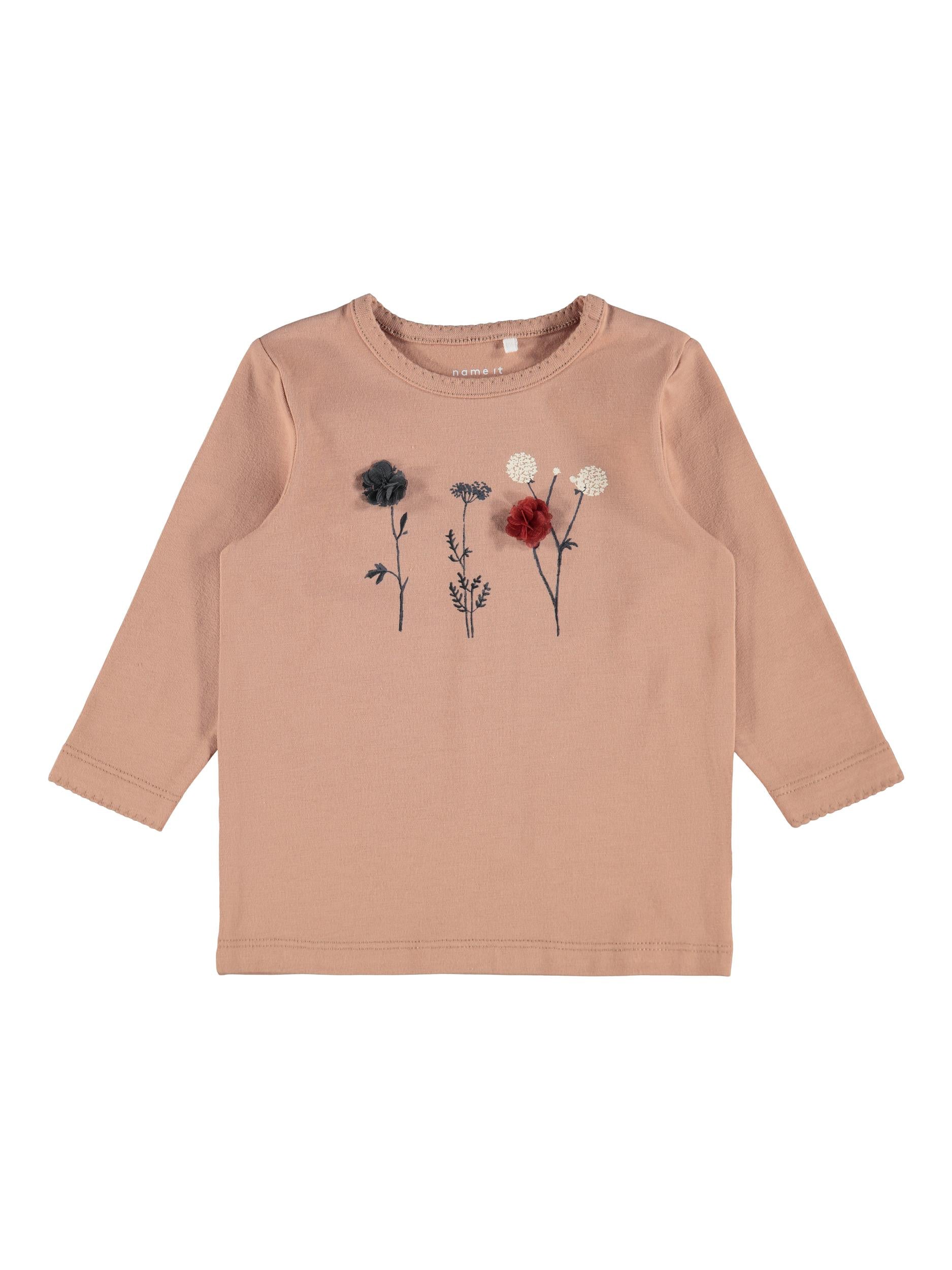 NAME IT Obia Long Sleeve Top cafe au lait front view