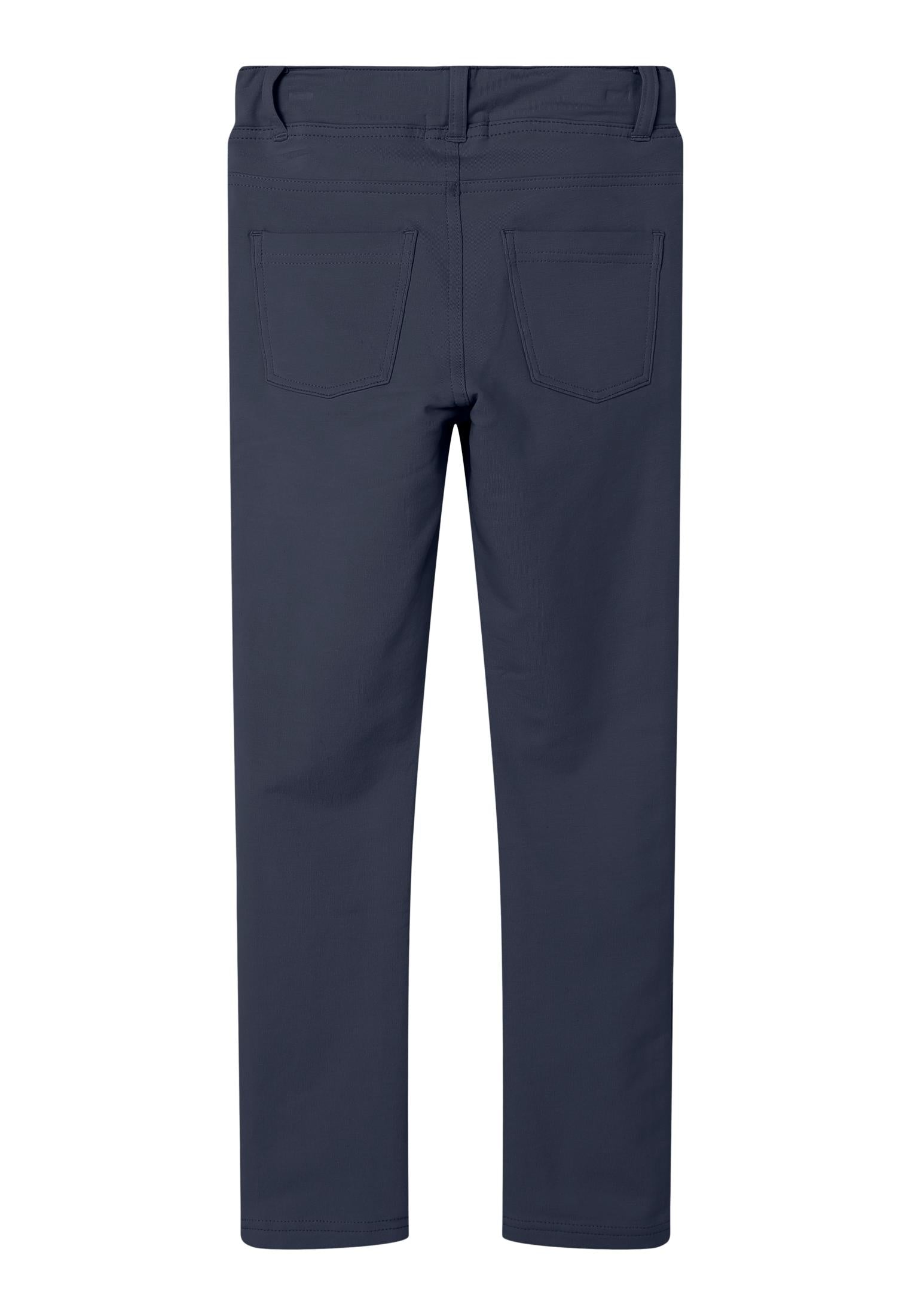 Front view of girls navy leggings in Dark Sapphire