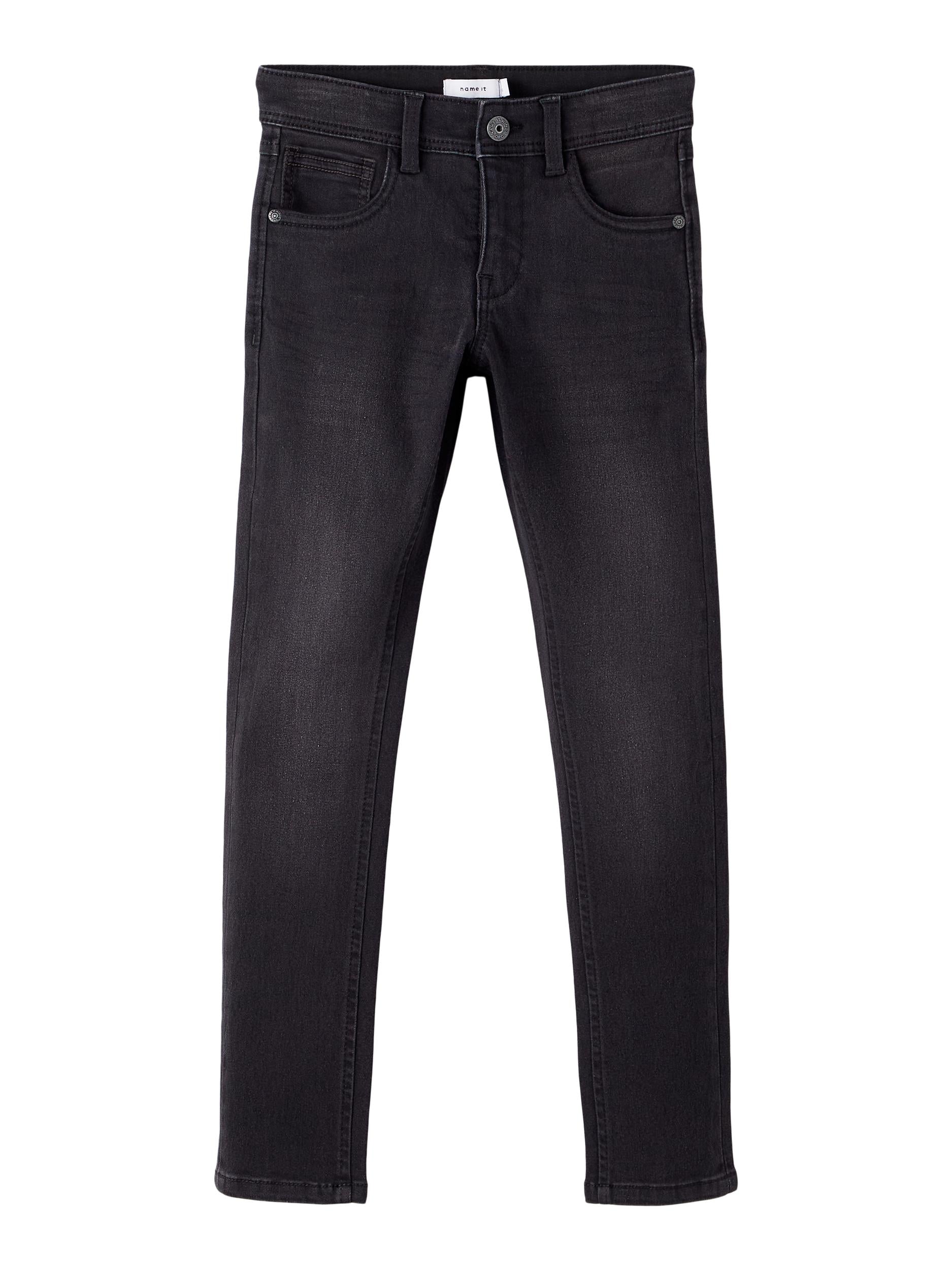 NAME IT Black Denim Robin Tax Pant Black Denim front view