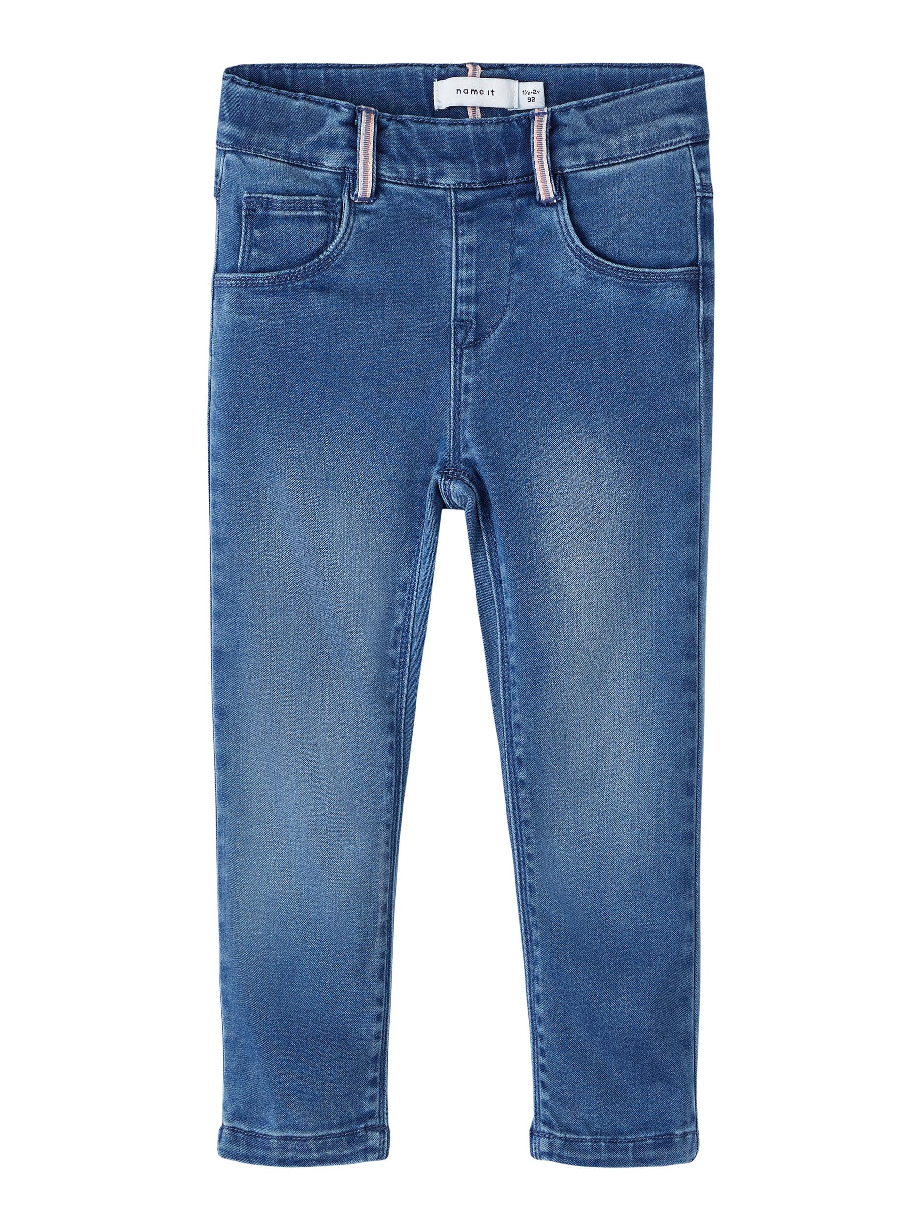 NAME IT Mini Girl Salli Slim Jeggings Medium Blue Denim front view