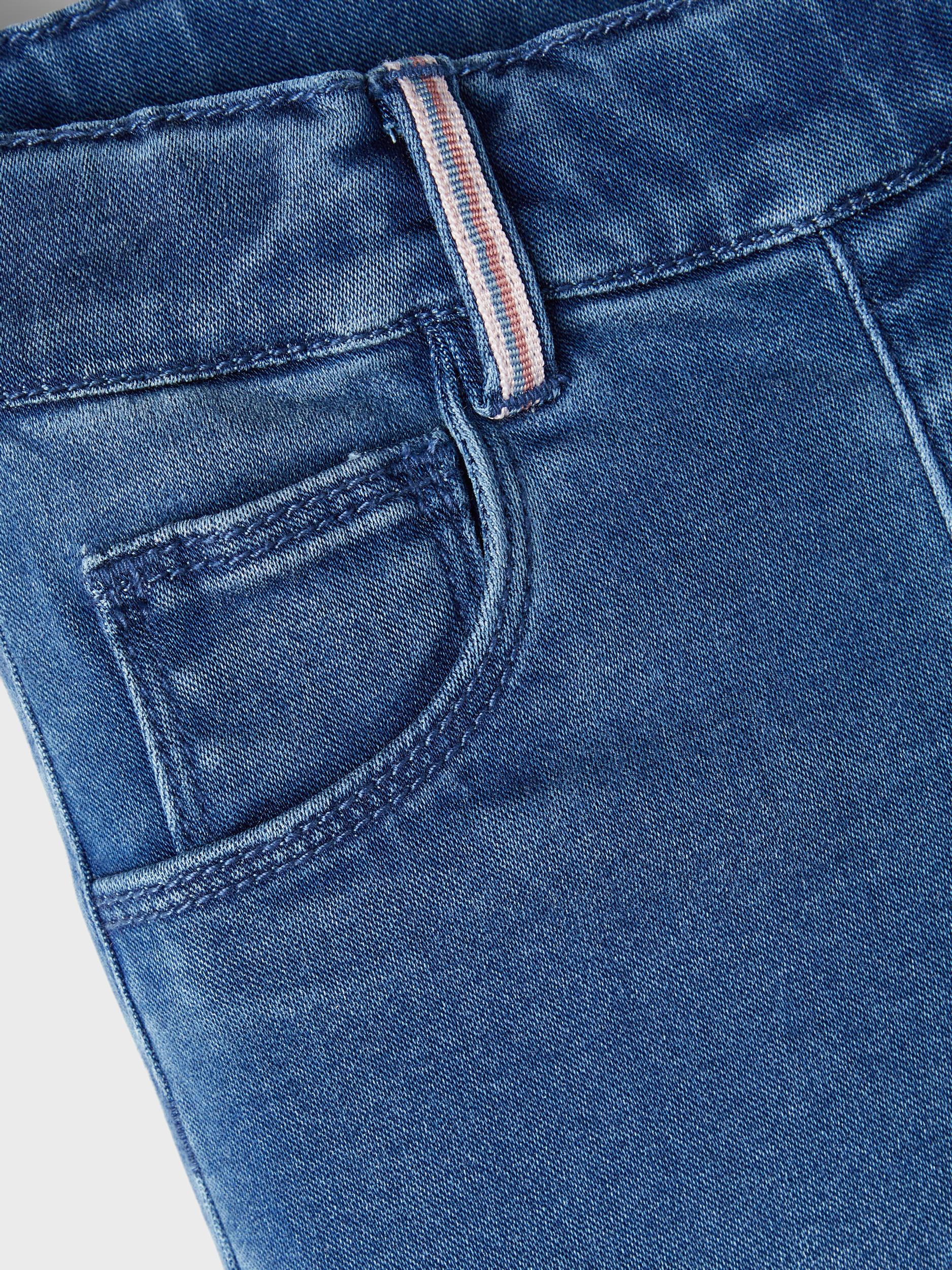 NAME IT Mini Girl Salli Slim Jeggings Medium Blue Denim side view