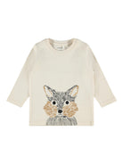 NAME IT Nicolai Long Sleeve Top Cream model front view