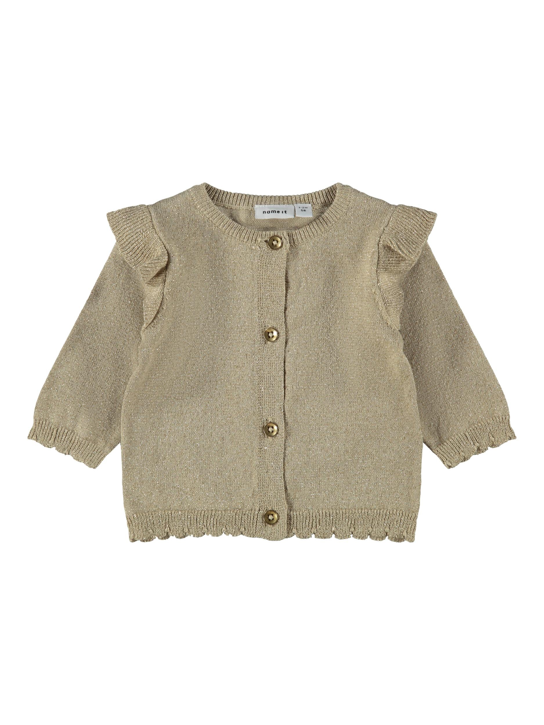 NAME IT Ramille Ls Knit Card White Pepper front view