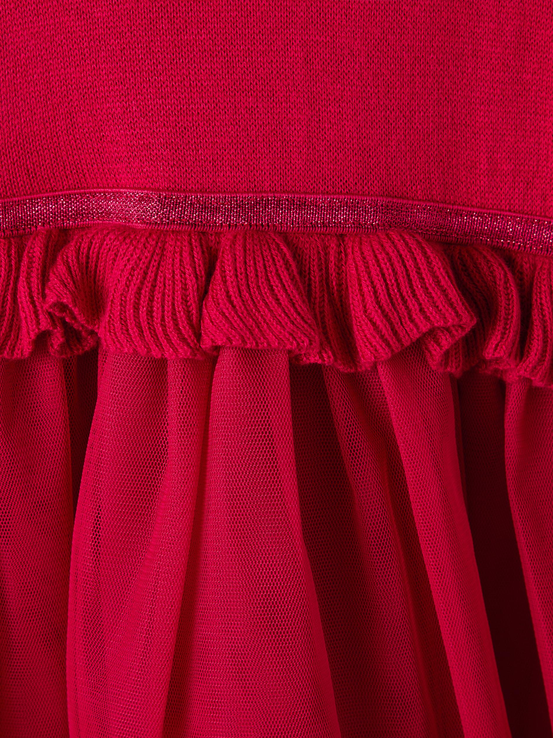 Rilikka LS Knit Dress Jester Red - Close Up