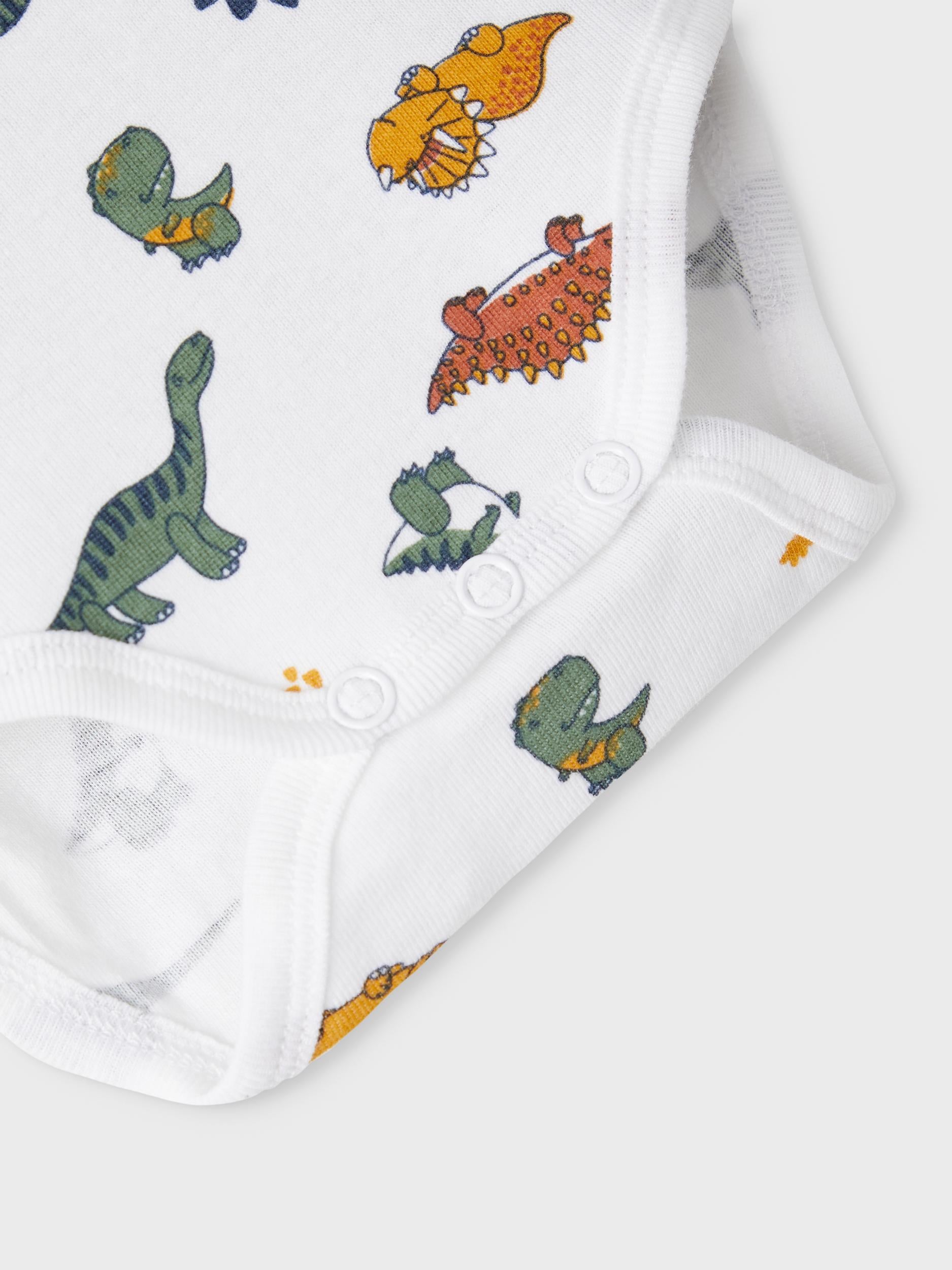 Boy's Bodysuit 3 Pack Dino-Close Up View