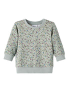 NAME IT Odilla Long Sleeve Sweat Top Iceberg Green front view