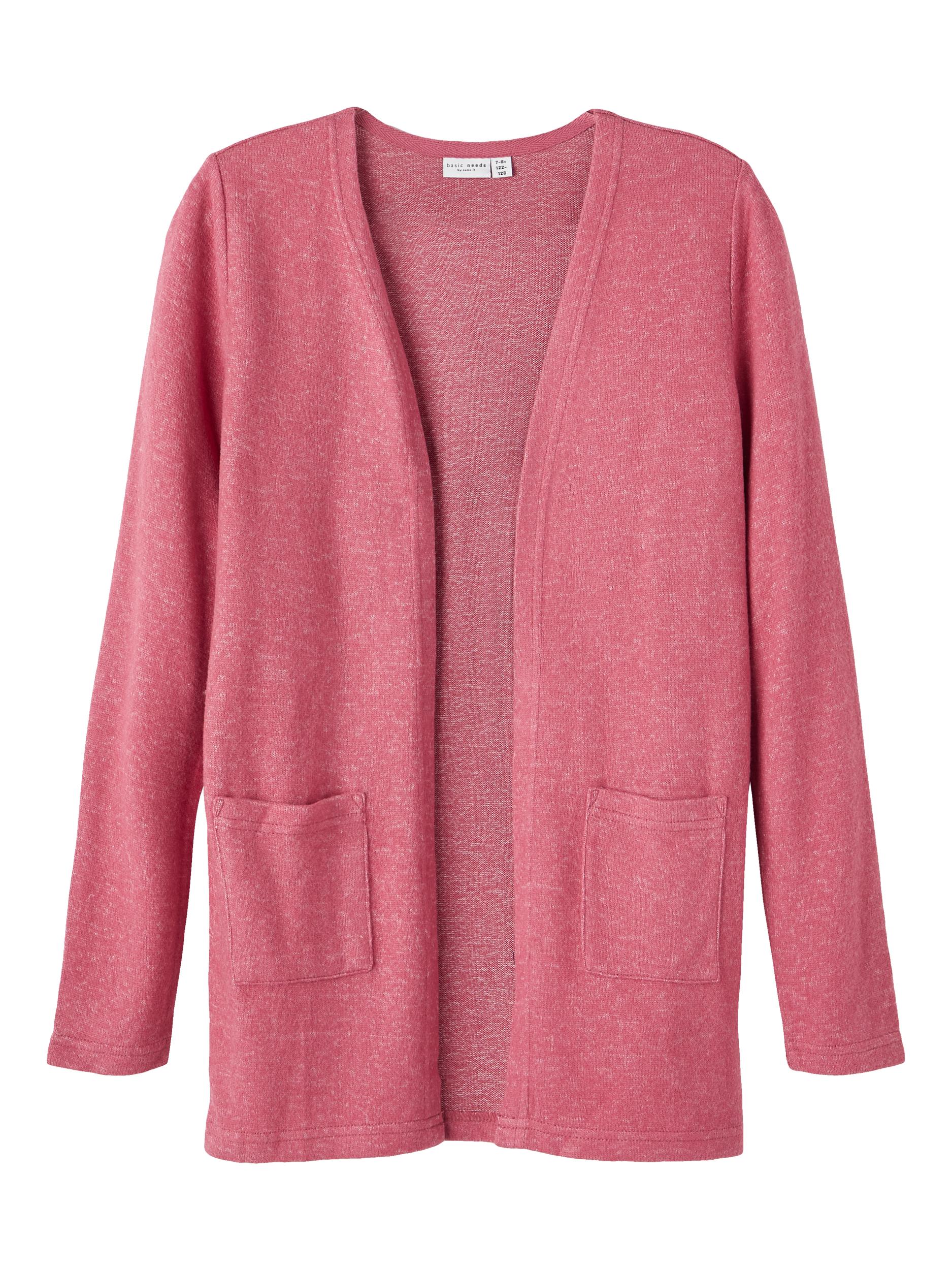 NAME IT Victi Long Sleeve Knit Cardigan Affogat front view