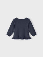 NAME IT Newborn Rasille Knit Cardigan Dark Sapphire detail view
