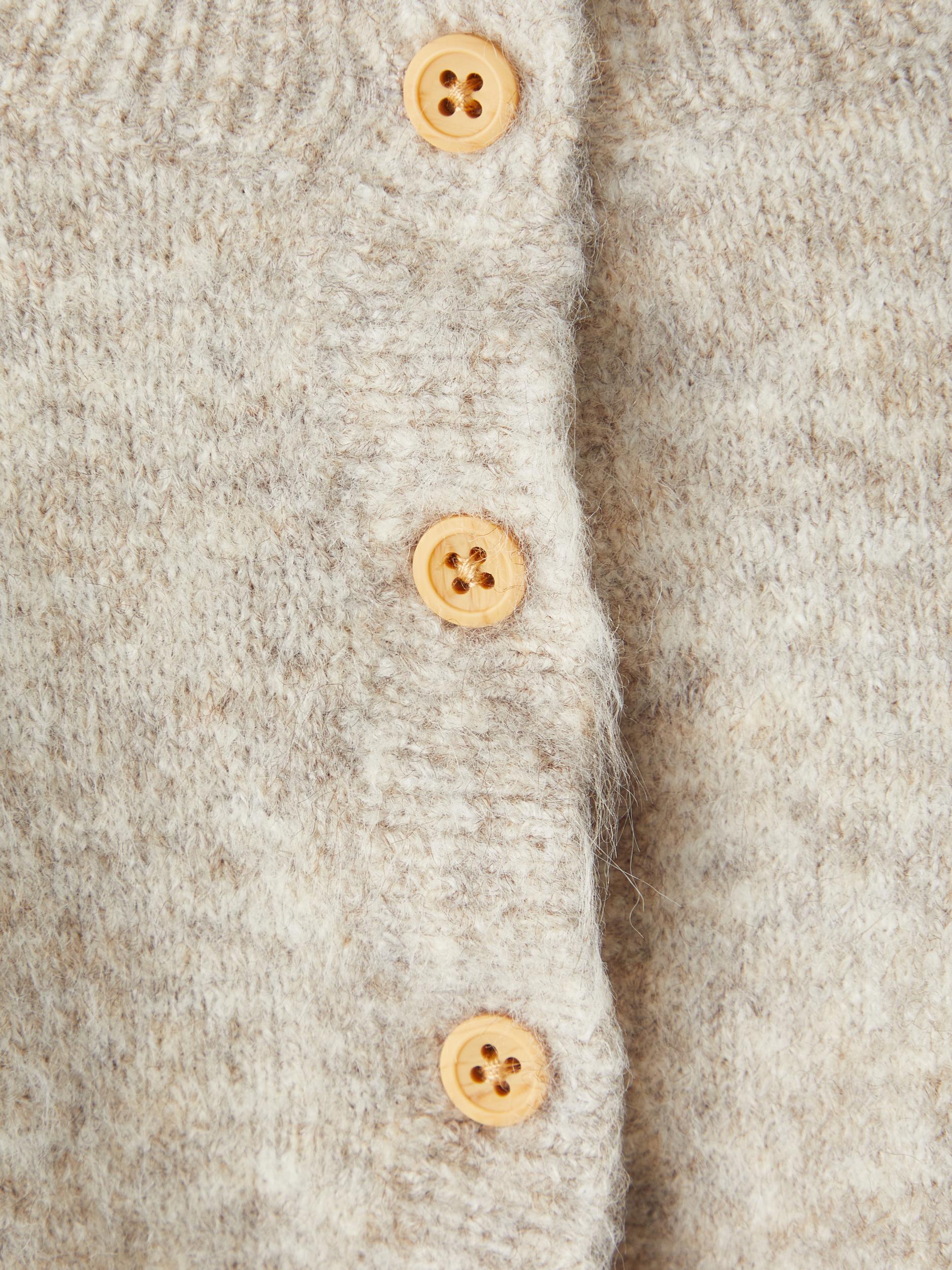Girl's Peyote Melange Sifine Long Sleeve Knit Cardigan-Close Up View.