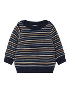 NAME IT Silan Long Sleeve Knit Dark Sapphire front view