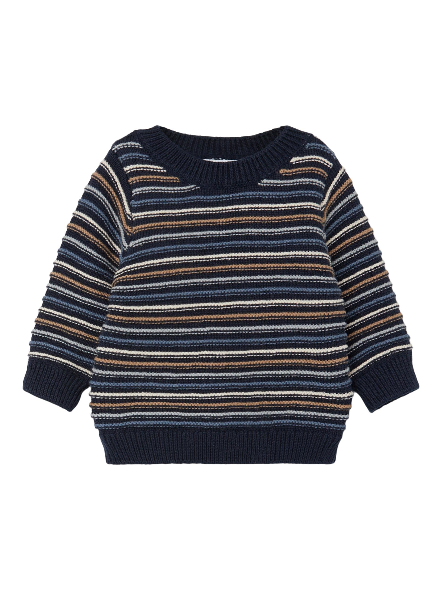 NAME IT Silan Long Sleeve Knit Dark Sapphire front view