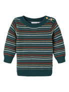 NAME IT Silan Long Sleeve Knit Sea Moss model front view