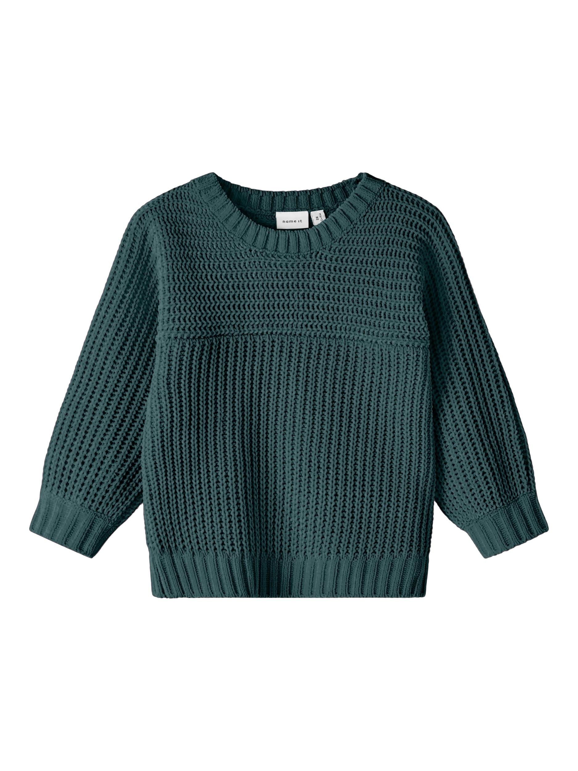 Girls Sea Moss Rulla Long Sleeve Bubble Knit-Front View
