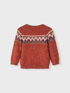 NAME IT NB Ripal Long Sleeve Knit peyote melange detail view