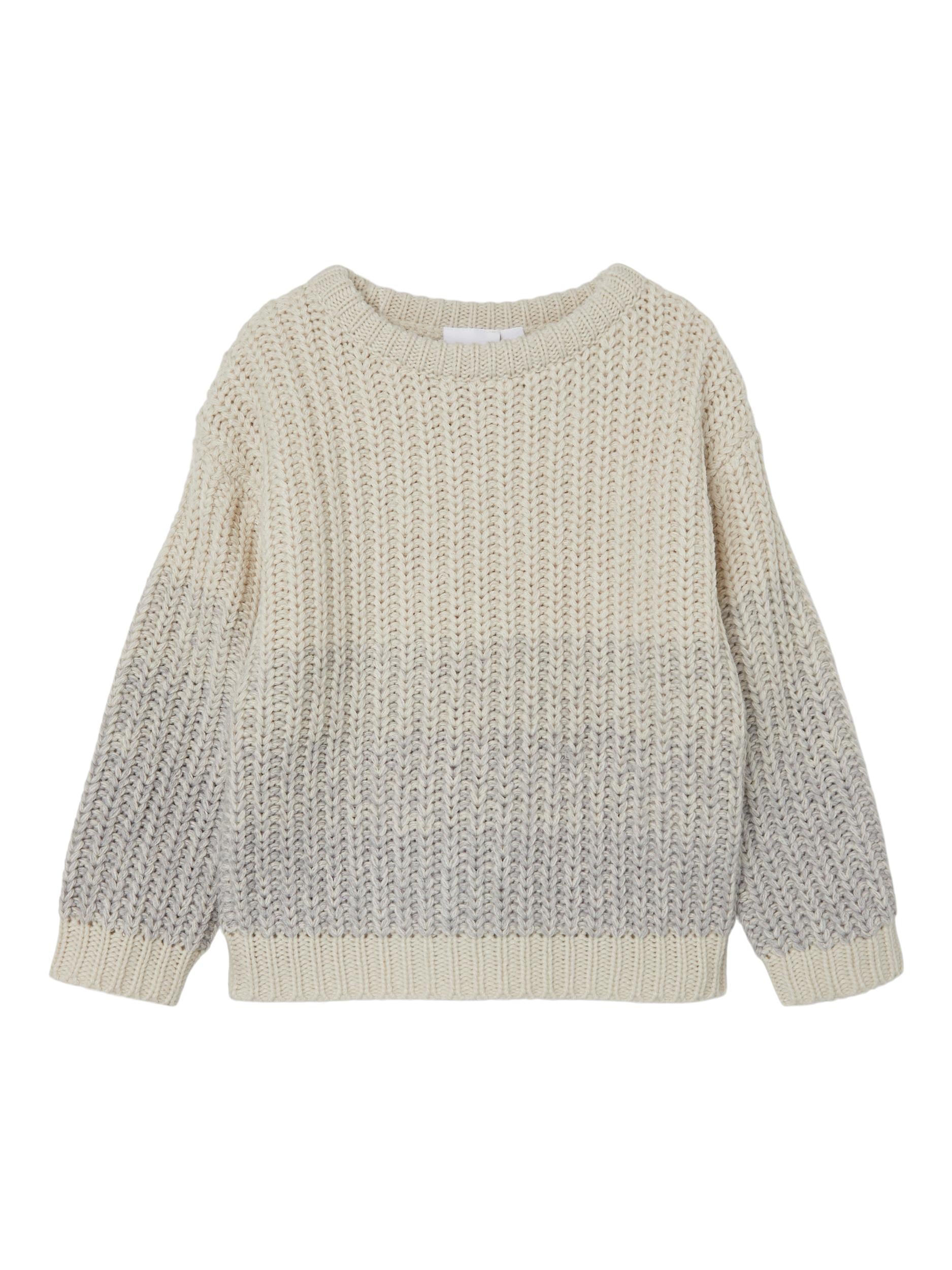 NAME IT Mini Boy Neten Long Sleeve Knit White Alyssum front view