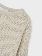 NAME IT Mini Boy Neten Long Sleeve Knit White Alyssum detail view