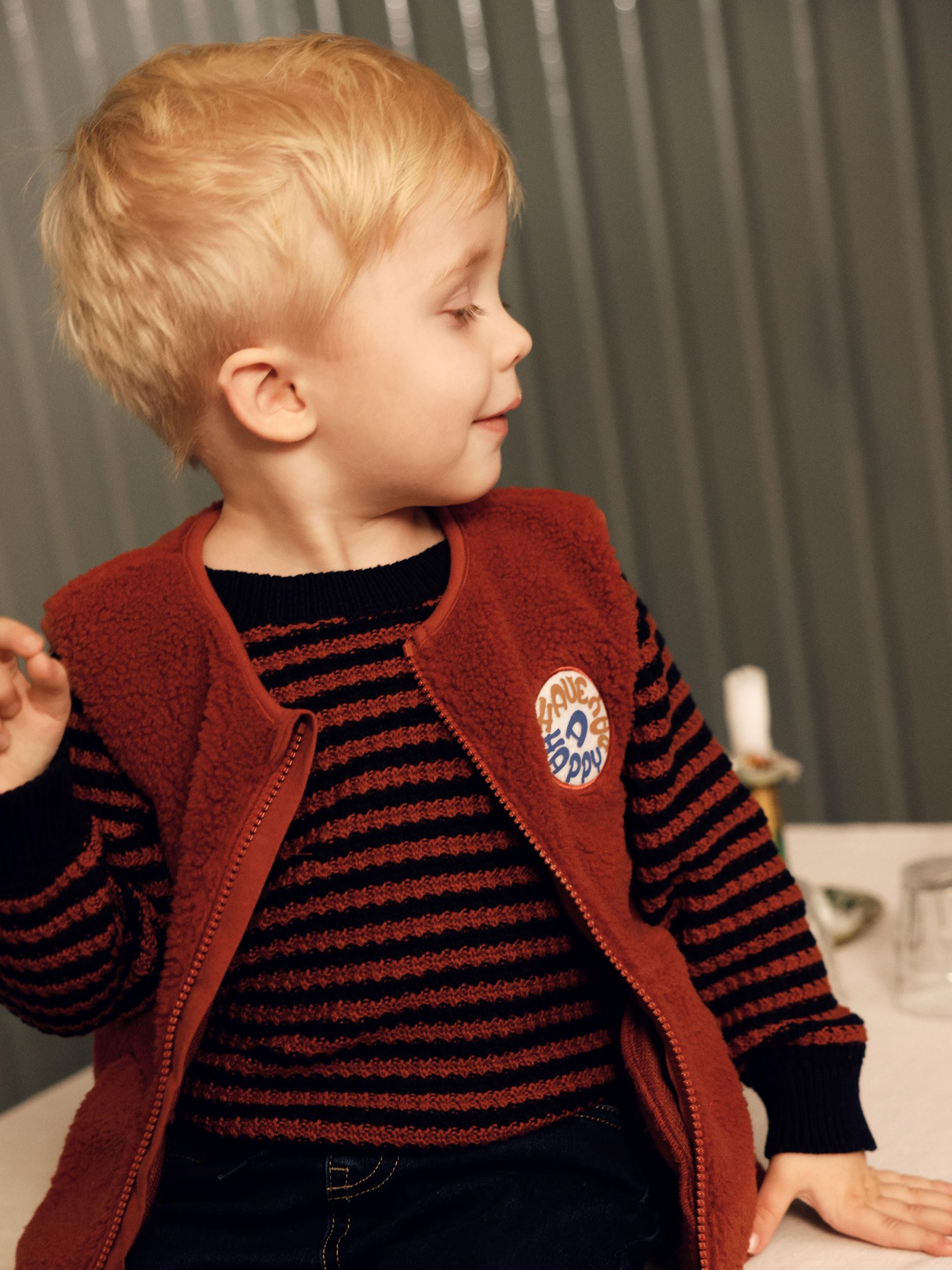 Boy's Sofrans Long Sleeve Knit-Model Front View