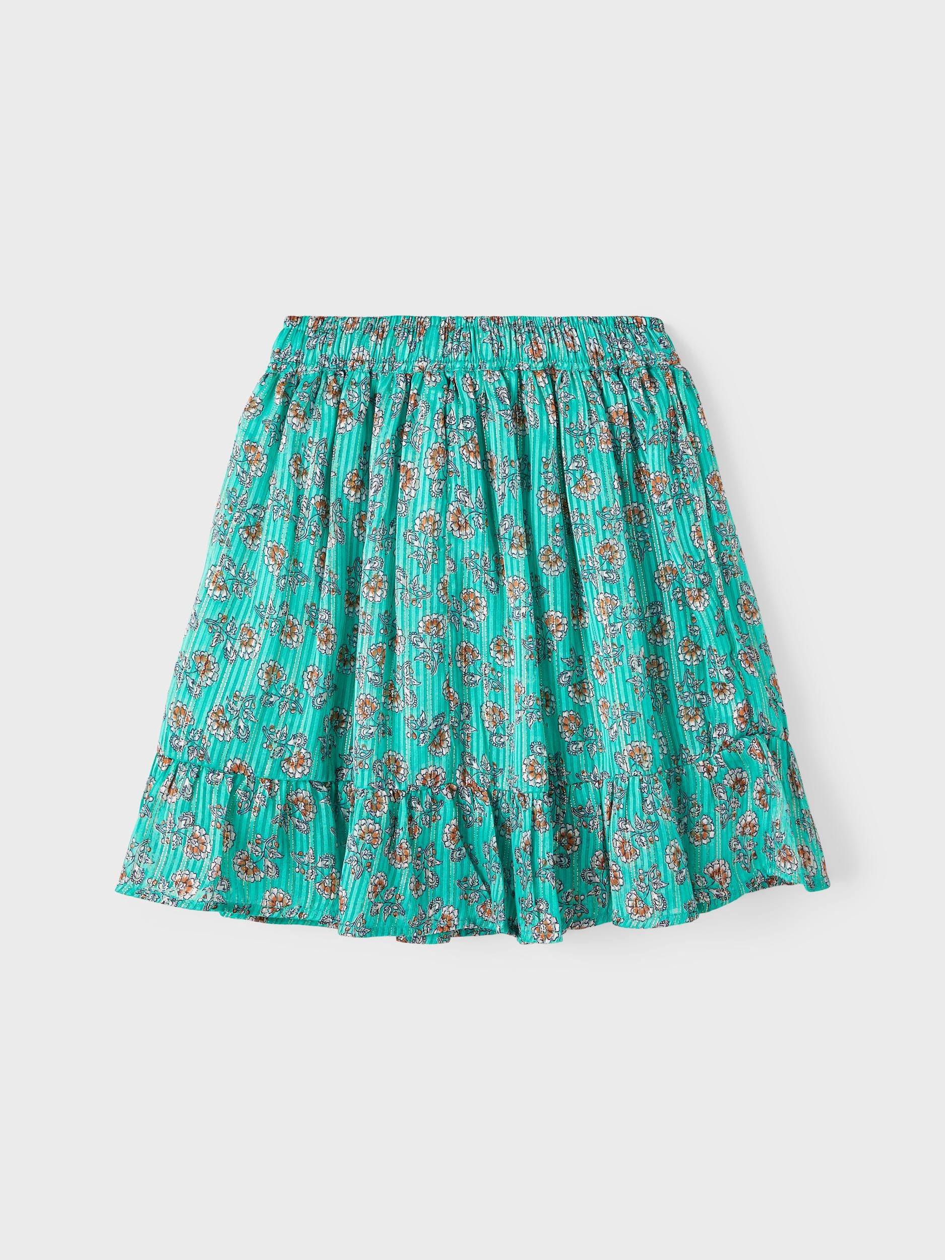 NAME IT Suela Skirt Emerald flat front view