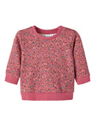 NAME IT Odilla Long Sleeve Sweat Top Mauvewood model front view
