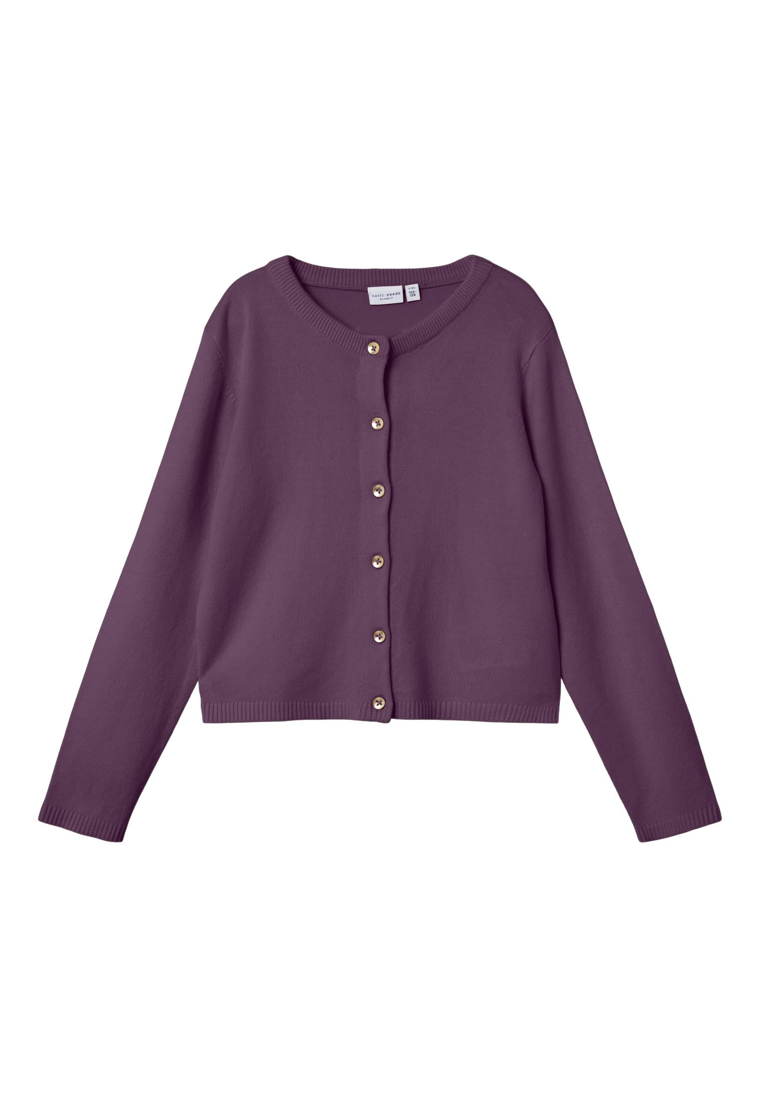 NAME IT Valma Long Sleeve Short Knit Cardigan Hortensia front view