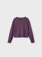 NAME IT Valma Long Sleeve Short Knit Cardigan Hortensia back view