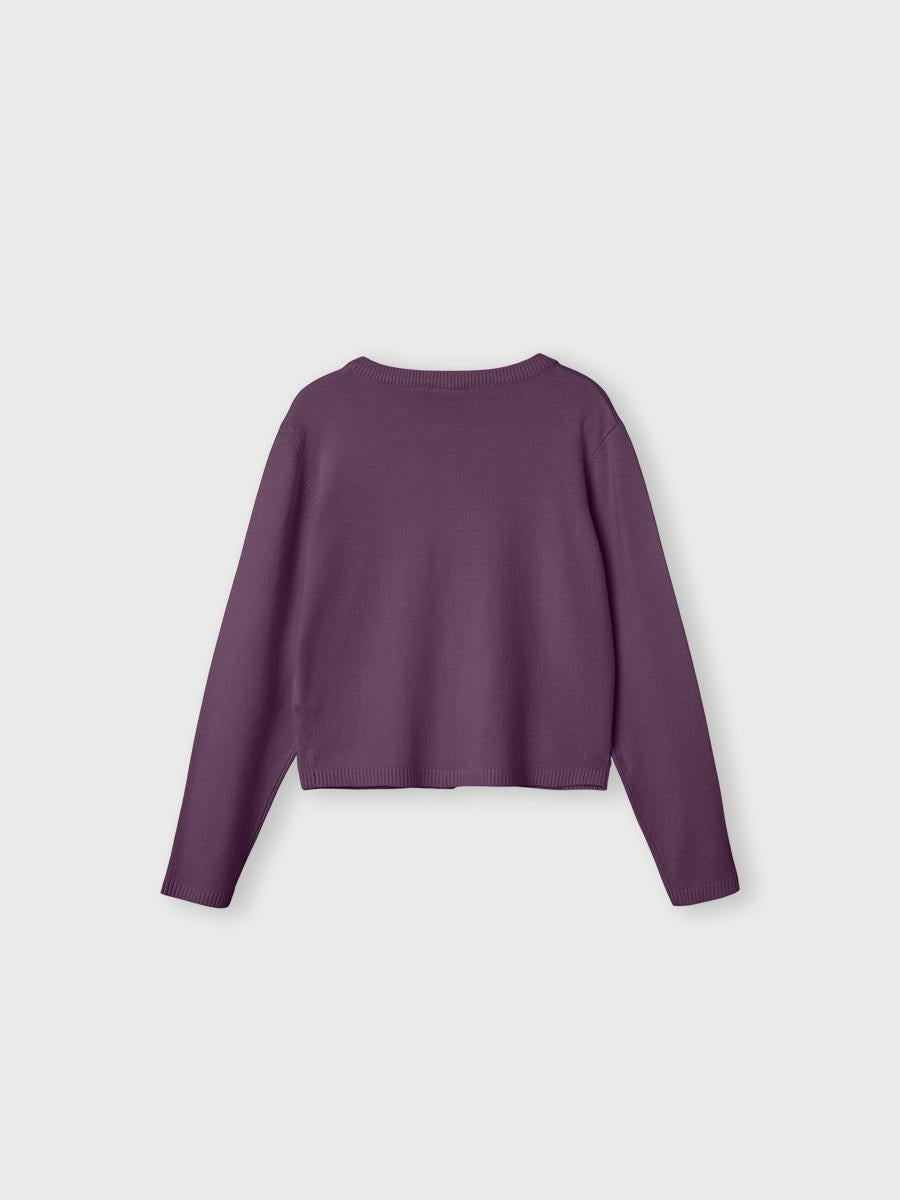 NAME IT Valma Long Sleeve Short Knit Cardigan Hortensia back view