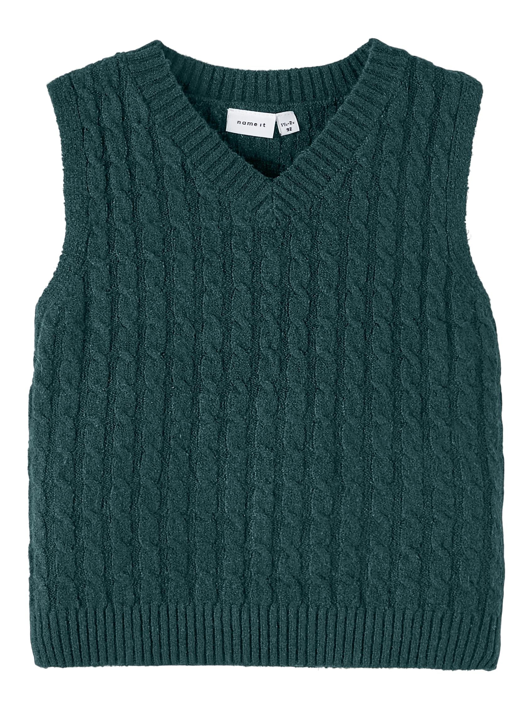 Boy's Sea Moss Rasmo Knit Vest-Front View