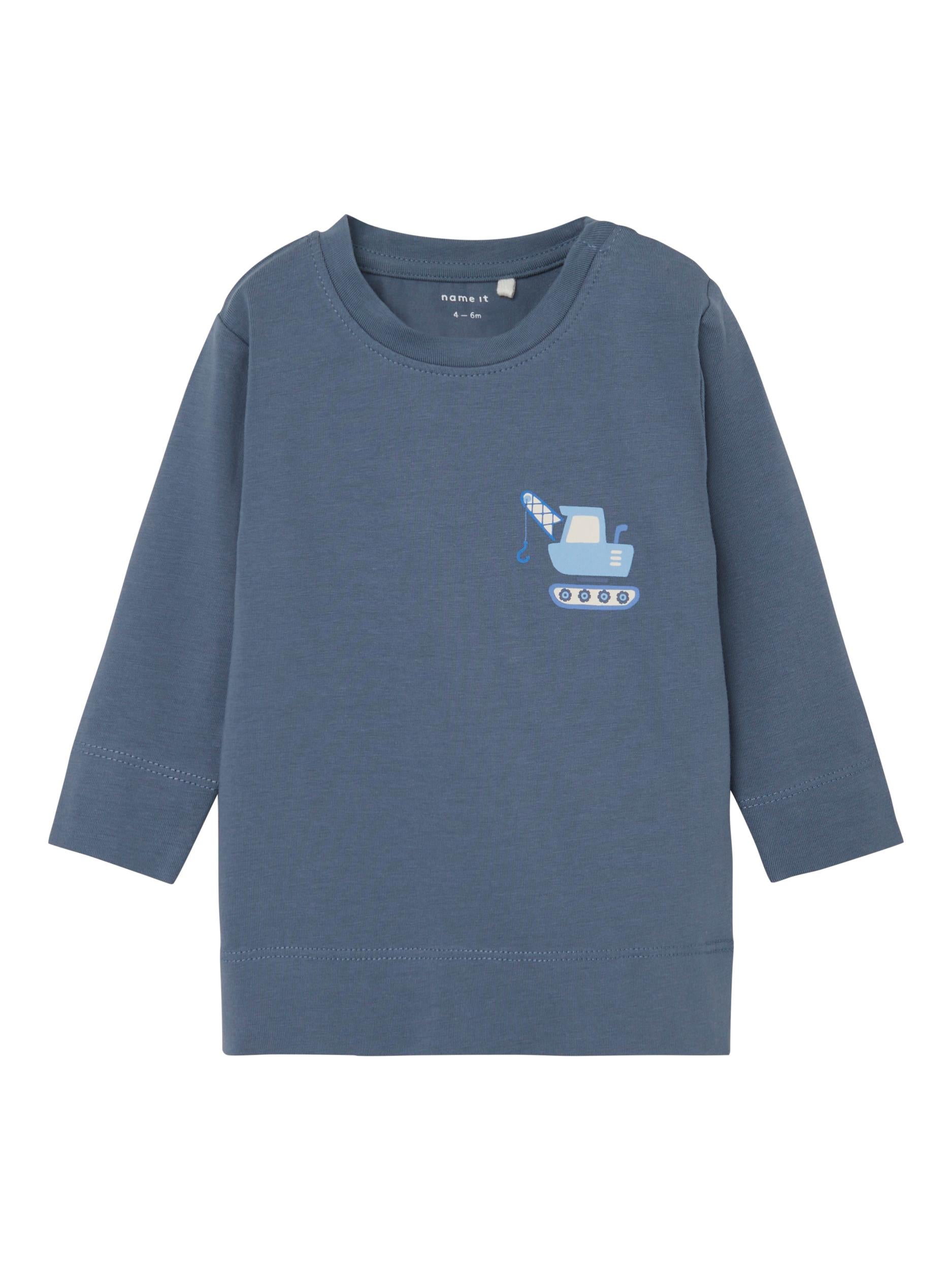 Boy's China Blue Oles Long Sleeve Top-Front View