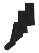 NAME IT Pantyhose Rib 2 Pack Black front view