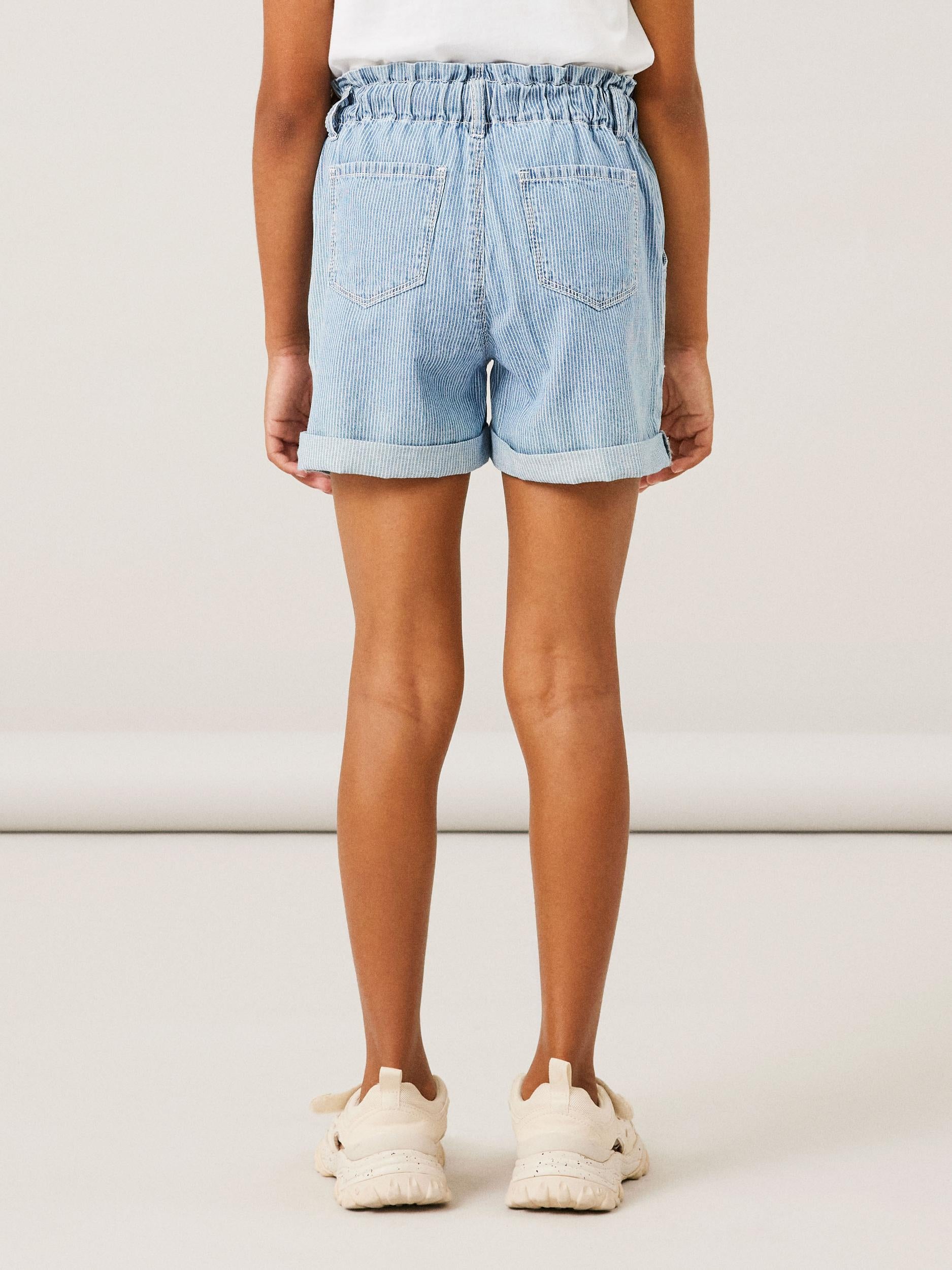 Girl's Bella High Waist Regular Denim Shorts 2717-Model Back View