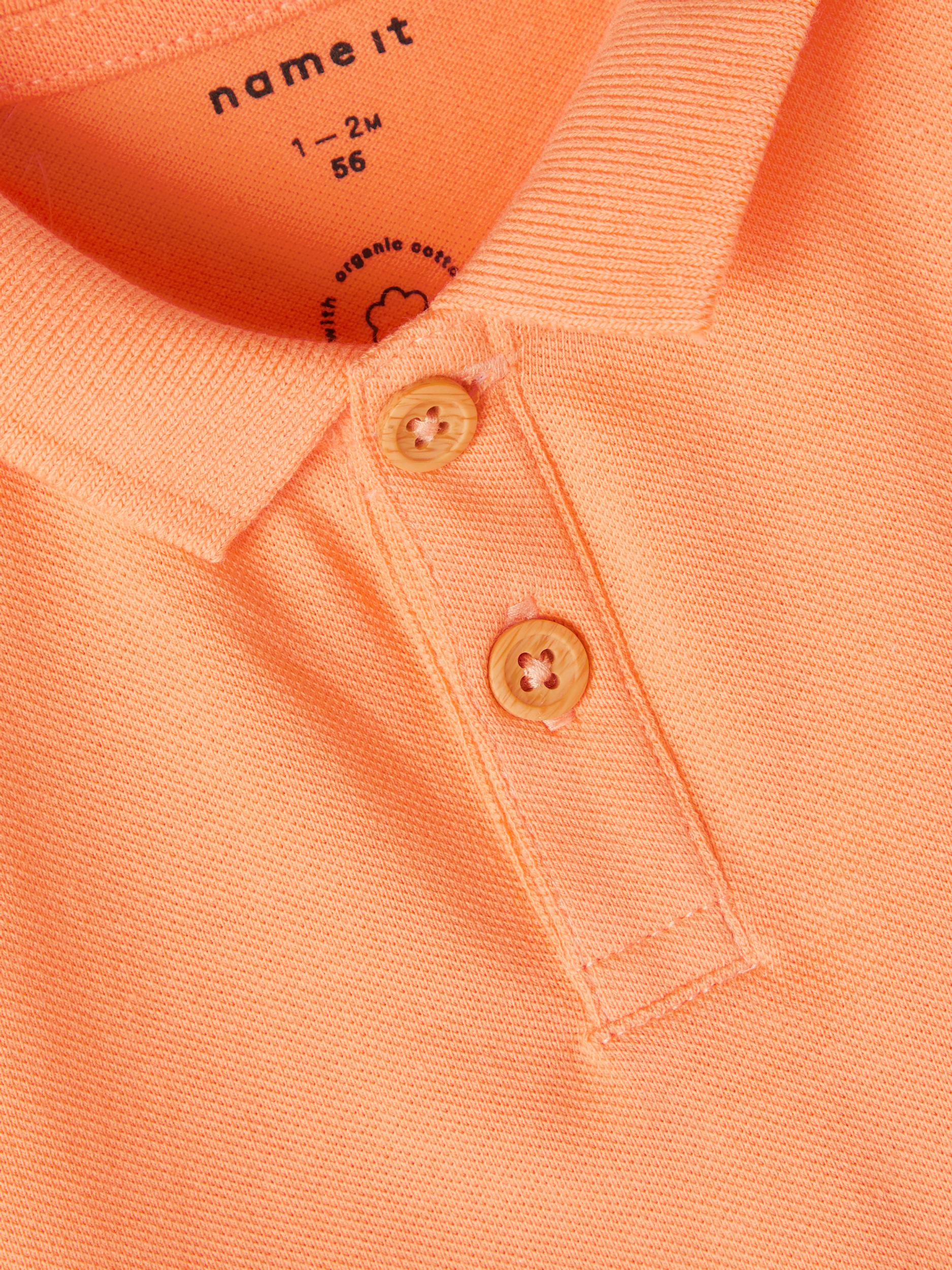Jerry SS Polo Top - Salmon Buff Close Up