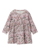 NAME IT Helene Long Sleeve Dress peyote melange detail view