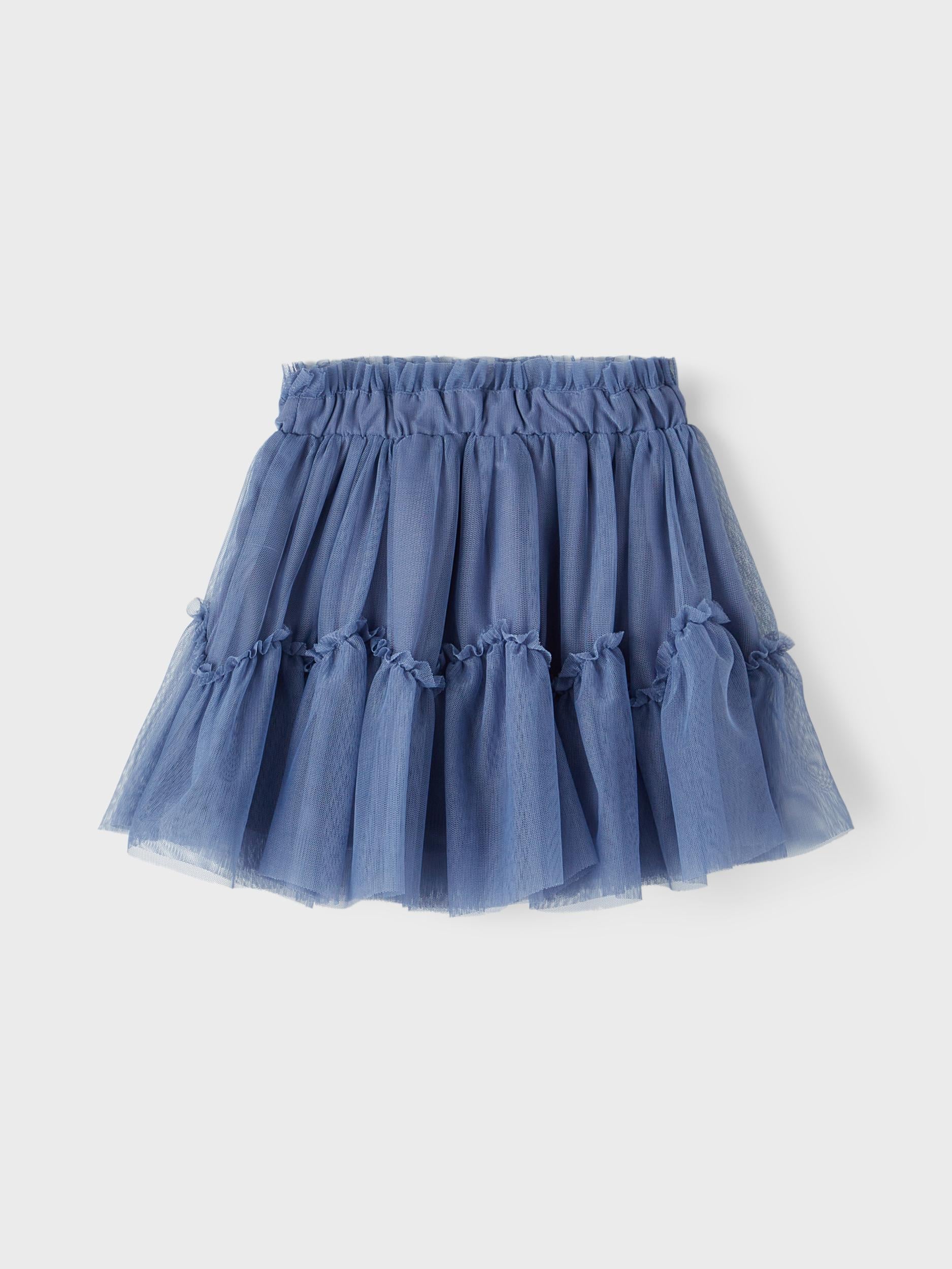 Blue Batille Tulle Skirt Mini Girl-Back View